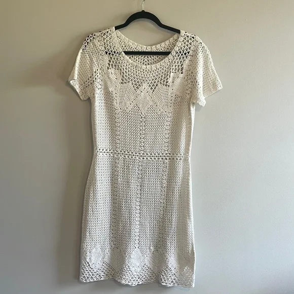 Saks Fifth Avenue | Dresses | White Cotton Crochet Small Dress From Saks  Fifth Avenue 625 Aptap 33 Long | Poshmark